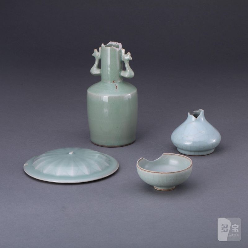    南宋 龍泉窯殘品四點 - 图1